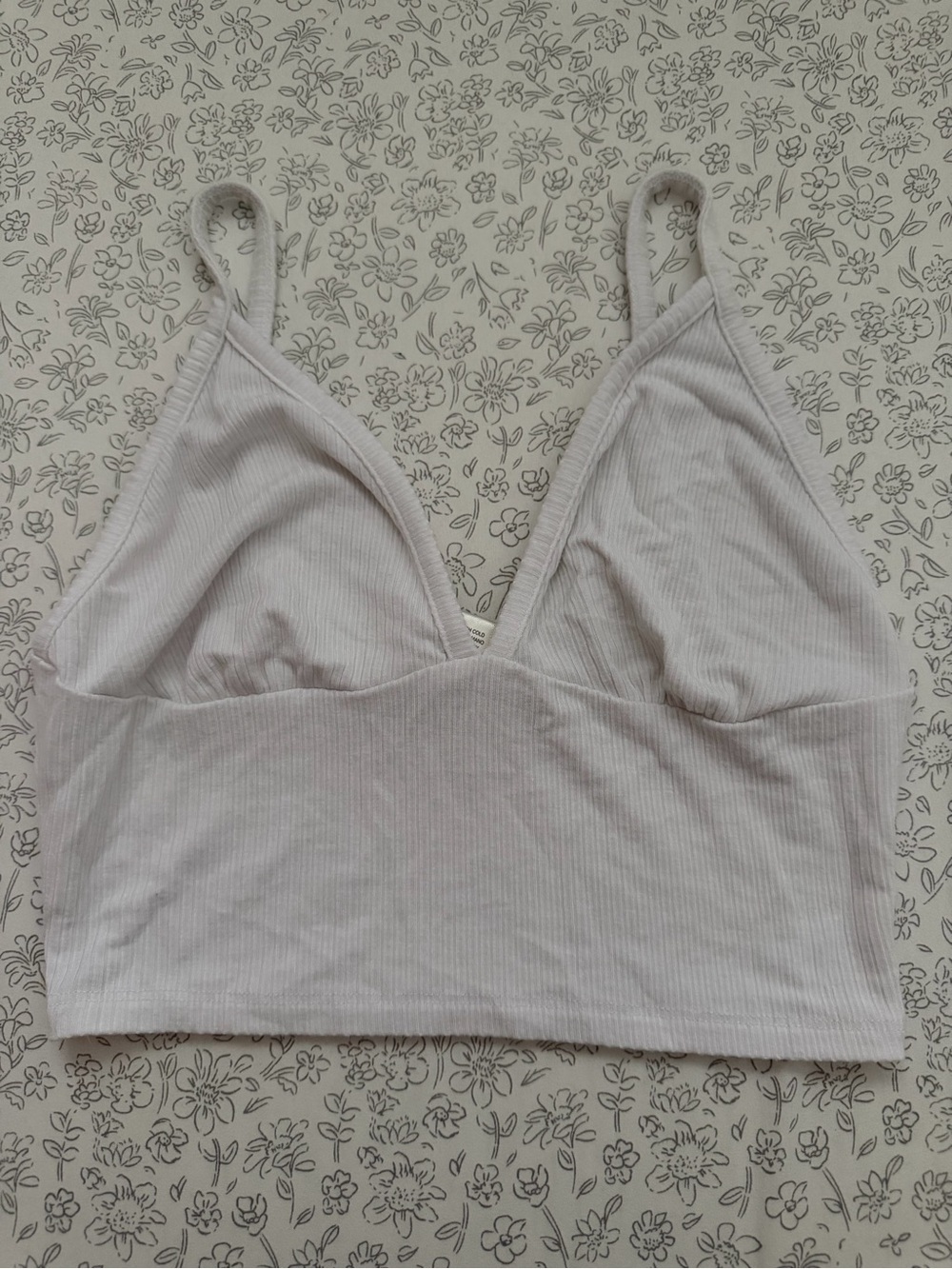 White Ribbed Bralette Camisole